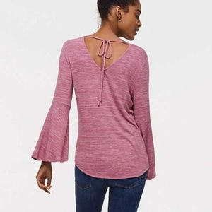 Pink Bell Sleeve Top + Tie Back | LOFT